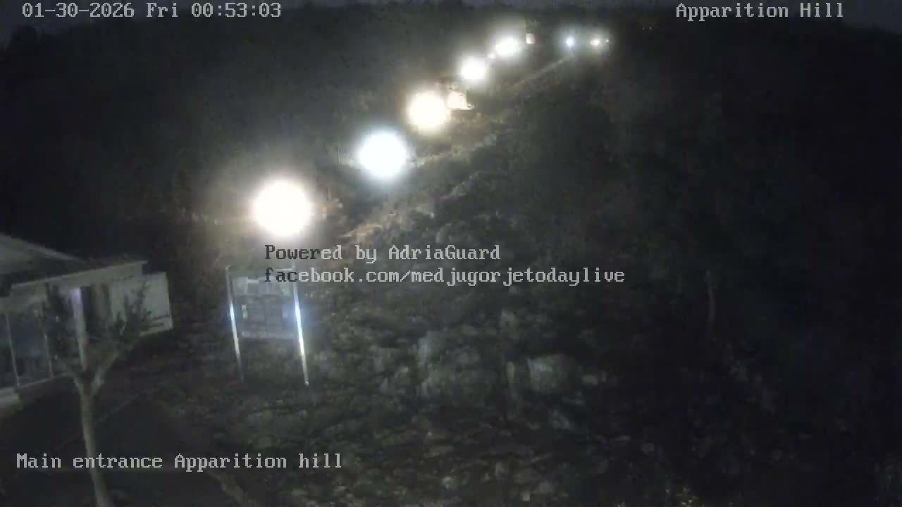 Medjugorje,  Apparition Hill Main Entrance Live Cam - Bijakovici, Citluk, Herzegovina-Neretva, Federation of Bosnia and Herzegovina, Bosnia and Herzegovina