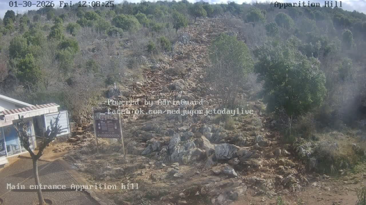 Medjugorje,  Apparition Hill Main Entrance Live Cam - Bijakovici, Citluk, Herzegovina-Neretva, Federation of Bosnia and Herzegovina, Bosnia and Herzegovina