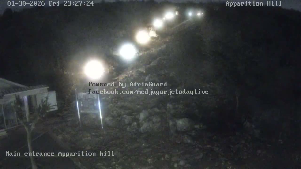 Medjugorje,  Apparition Hill Main Entrance Live Cam - Bijakovici, Citluk, Herzegovina-Neretva, Federation of Bosnia and Herzegovina, Bosnia and Herzegovina