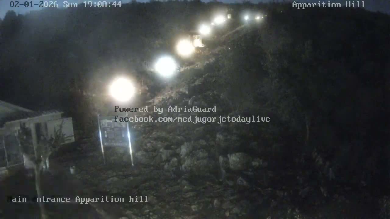Medjugorje,  Apparition Hill Main Entrance Live Cam - Bijakovici, Citluk, Herzegovina-Neretva, Federation of Bosnia and Herzegovina, Bosnia and Herzegovina