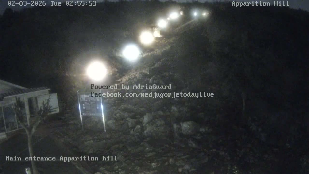 Medjugorje,  Apparition Hill Main Entrance Live Cam - Bijakovici, Citluk, Herzegovina-Neretva, Federation of Bosnia and Herzegovina, Bosnia and Herzegovina