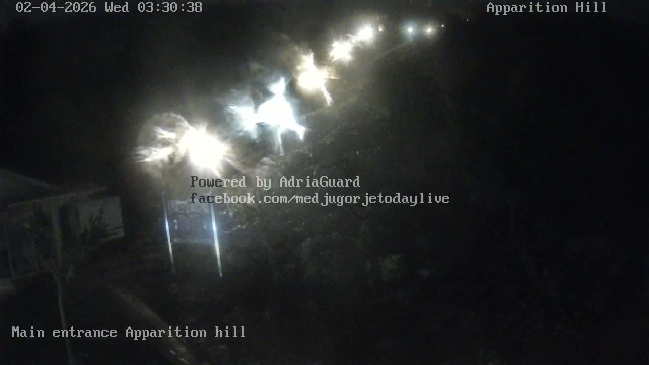 Medjugorje,  Apparition Hill Main Entrance Live Cam - Bijakovici, Citluk, Herzegovina-Neretva, Federation of Bosnia and Herzegovina, Bosnia and Herzegovina
