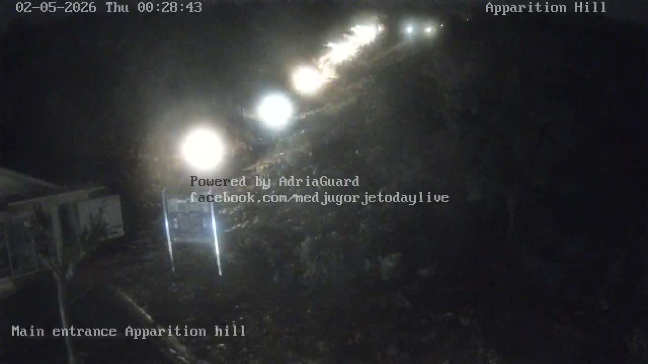 Medjugorje,  Apparition Hill Main Entrance Live Cam - Bijakovici, Citluk, Herzegovina-Neretva, Federation of Bosnia and Herzegovina, Bosnia and Herzegovina