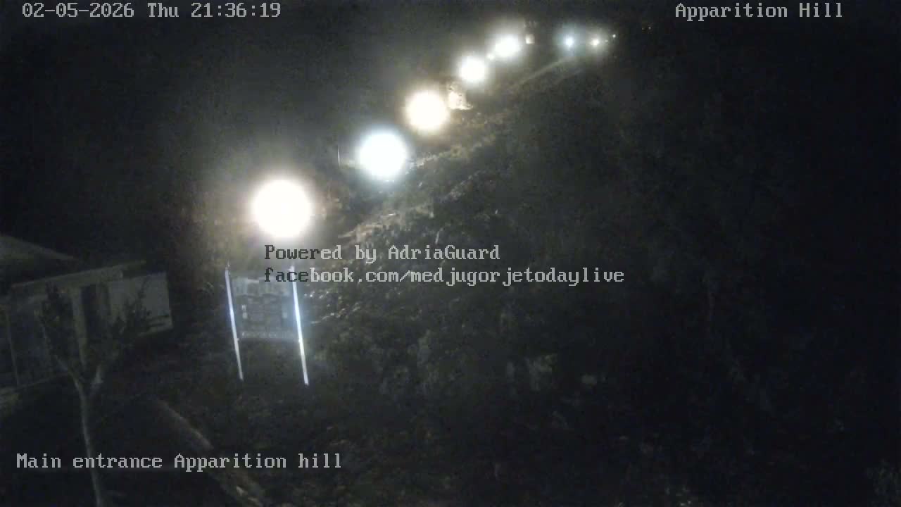 Medjugorje,  Apparition Hill Main Entrance Live Cam - Bijakovici, Citluk, Herzegovina-Neretva, Federation of Bosnia and Herzegovina, Bosnia and Herzegovina