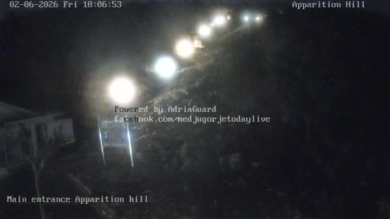 Medjugorje,  Apparition Hill Main Entrance Live Cam - Bijakovici, Citluk, Herzegovina-Neretva, Federation of Bosnia and Herzegovina, Bosnia and Herzegovina