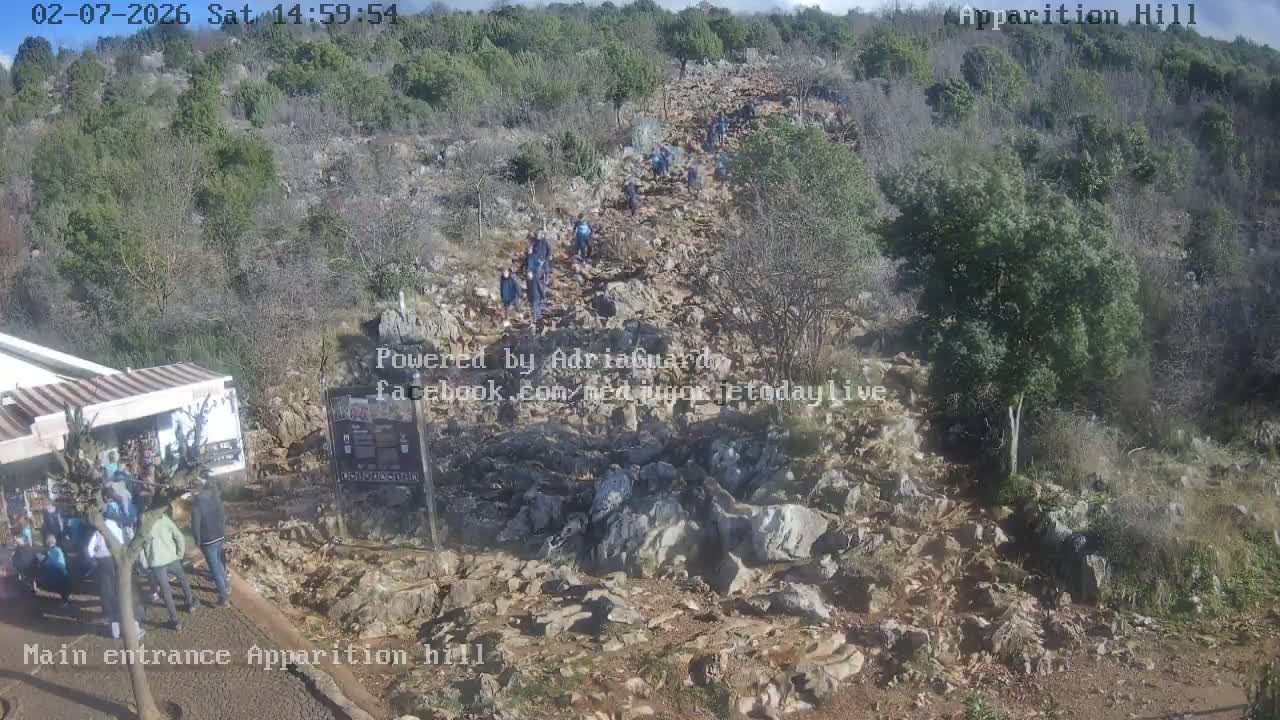 Medjugorje,  Apparition Hill Main Entrance Live Cam - Bijakovici, Citluk, Herzegovina-Neretva, Federation of Bosnia and Herzegovina, Bosnia and Herzegovina