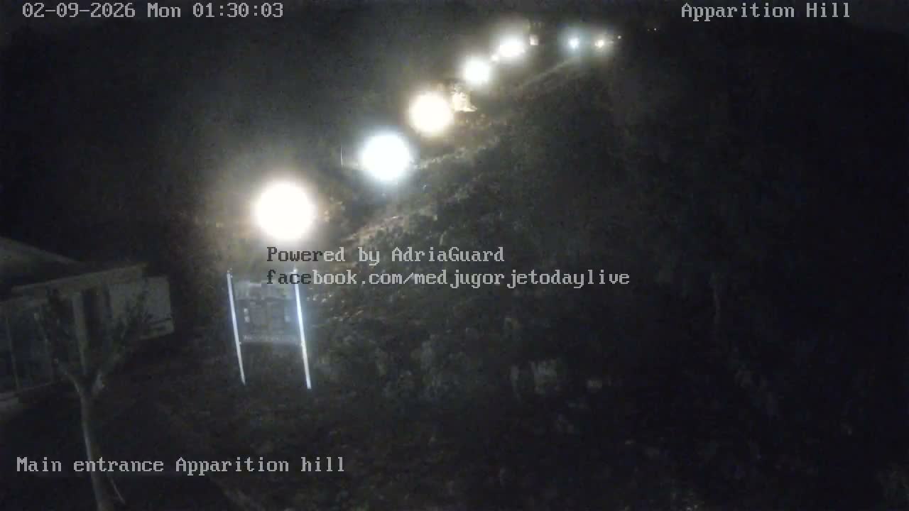 Medjugorje,  Apparition Hill Main Entrance Live Cam - Bijakovici, Citluk, Herzegovina-Neretva, Federation of Bosnia and Herzegovina, Bosnia and Herzegovina