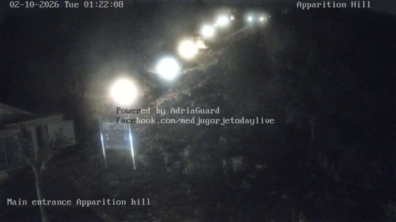 Medjugorje,  Apparition Hill Main Entrance Live Cam - Bijakovici, Citluk, Herzegovina-Neretva, Federation of Bosnia and Herzegovina, Bosnia and Herzegovina
