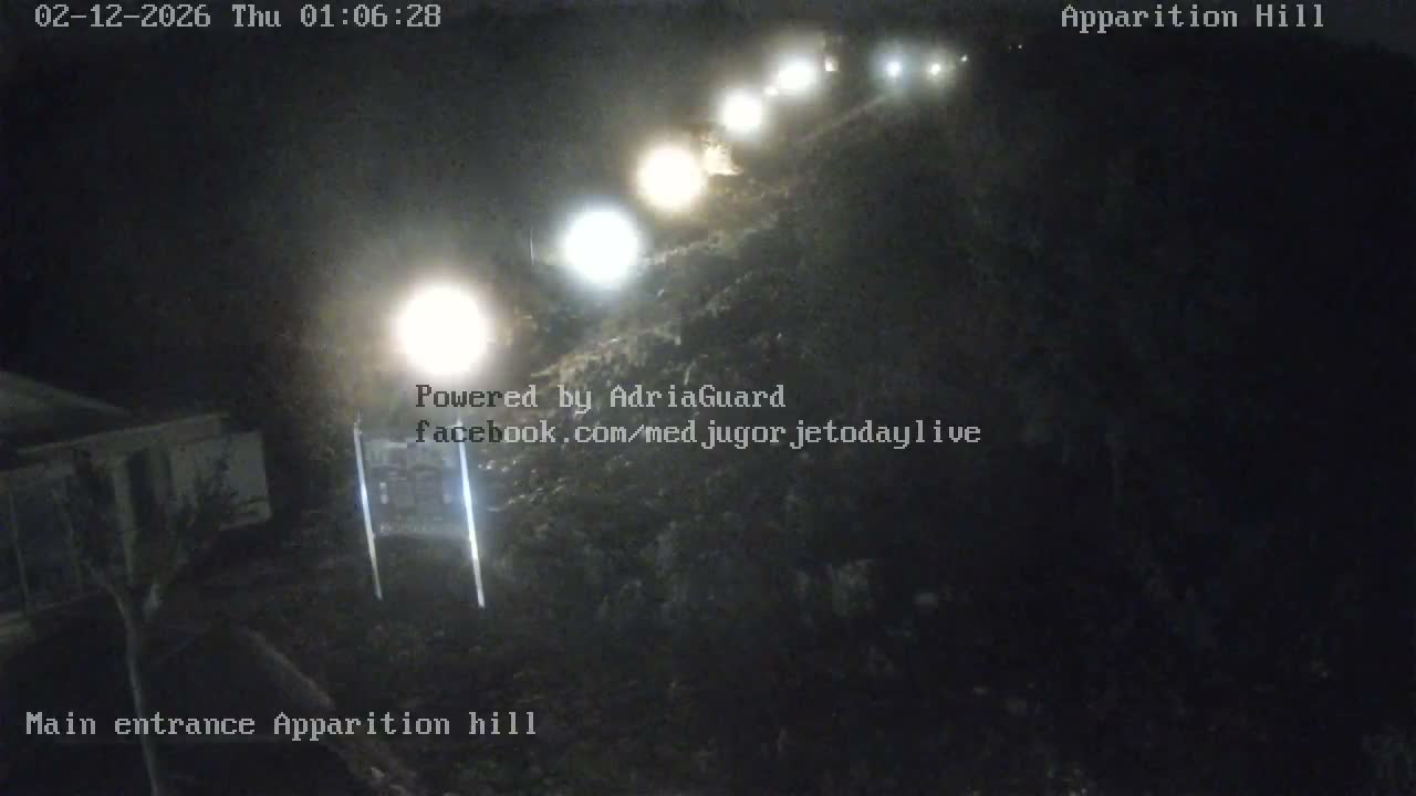 Medjugorje,  Apparition Hill Main Entrance Live Cam - Bijakovici, Citluk, Herzegovina-Neretva, Federation of Bosnia and Herzegovina, Bosnia and Herzegovina