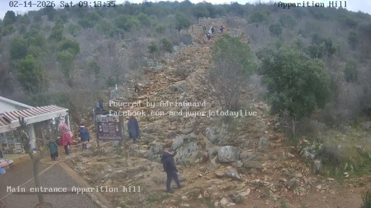 Medjugorje,  Apparition Hill Main Entrance Live Cam - Bijakovici, Citluk, Herzegovina-Neretva, Federation of Bosnia and Herzegovina, Bosnia and Herzegovina