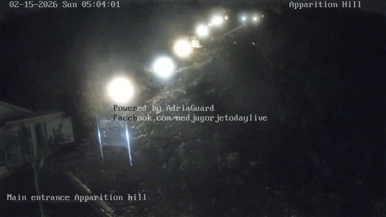 Medjugorje,  Apparition Hill Main Entrance Live Cam - Bijakovici, Citluk, Herzegovina-Neretva, Federation of Bosnia and Herzegovina, Bosnia and Herzegovina