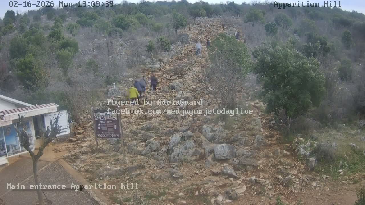 Medjugorje,  Apparition Hill Main Entrance Live Cam - Bijakovici, Citluk, Herzegovina-Neretva, Federation of Bosnia and Herzegovina, Bosnia and Herzegovina
