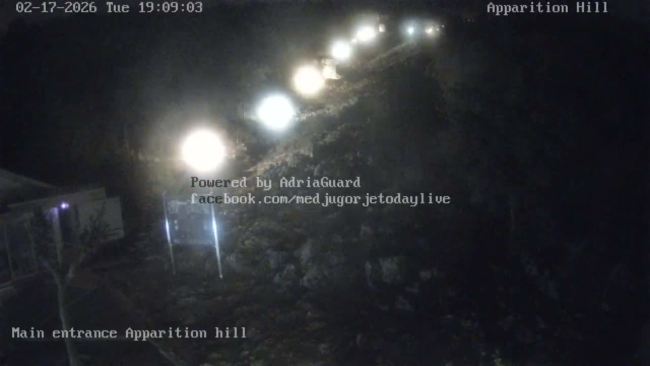 Medjugorje,  Apparition Hill Main Entrance Live Cam - Bijakovici, Citluk, Herzegovina-Neretva, Federation of Bosnia and Herzegovina, Bosnia and Herzegovina
