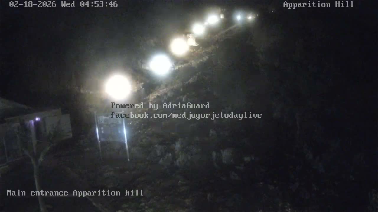 Medjugorje,  Apparition Hill Main Entrance Live Cam - Bijakovici, Citluk, Herzegovina-Neretva, Federation of Bosnia and Herzegovina, Bosnia and Herzegovina