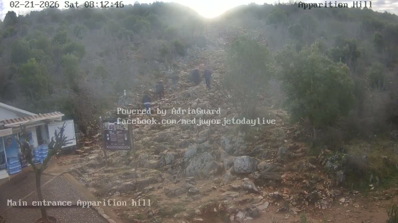 Medjugorje,  Apparition Hill Main Entrance Live Cam - Bijakovici, Citluk, Herzegovina-Neretva, Federation of Bosnia and Herzegovina, Bosnia and Herzegovina