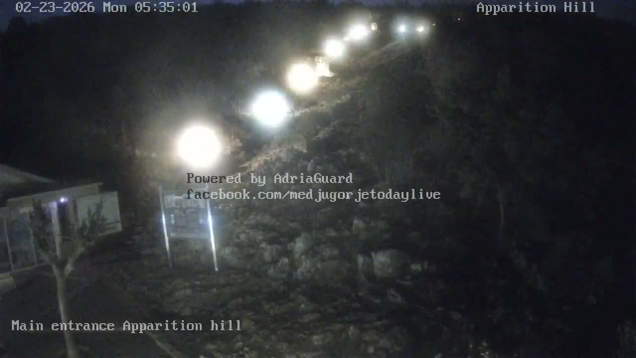 Medjugorje,  Apparition Hill Main Entrance Live Cam - Bijakovici, Citluk, Herzegovina-Neretva, Federation of Bosnia and Herzegovina, Bosnia and Herzegovina