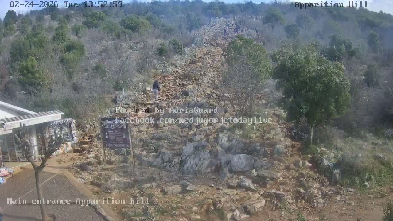 Medjugorje,  Apparition Hill Main Entrance Live Cam - Bijakovici, Citluk, Herzegovina-Neretva, Federation of Bosnia and Herzegovina, Bosnia and Herzegovina
