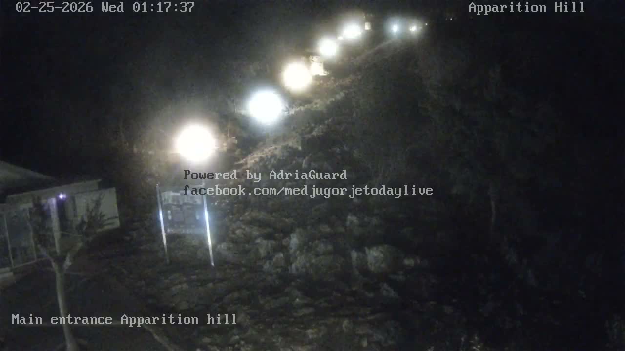 Medjugorje,  Apparition Hill Main Entrance Live Cam - Bijakovici, Citluk, Herzegovina-Neretva, Federation of Bosnia and Herzegovina, Bosnia and Herzegovina