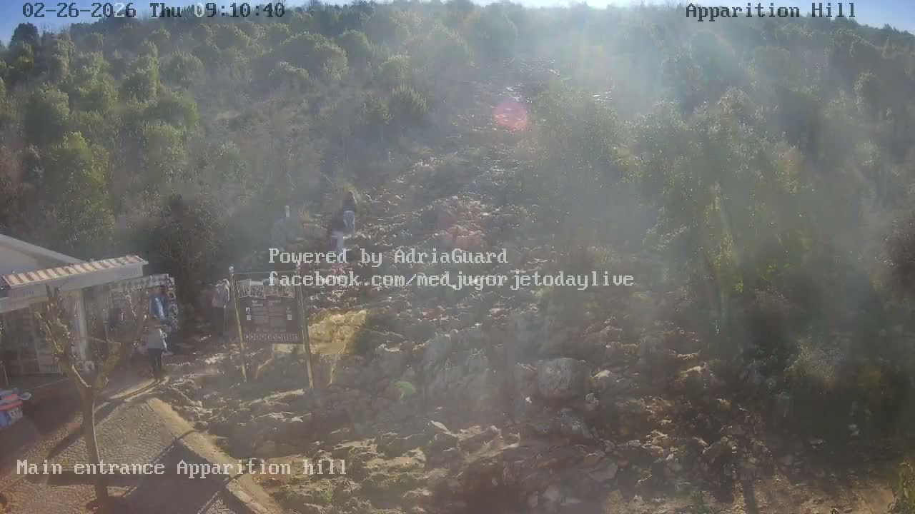 Medjugorje,  Apparition Hill Main Entrance Live Cam - Bijakovici, Citluk, Herzegovina-Neretva, Federation of Bosnia and Herzegovina, Bosnia and Herzegovina