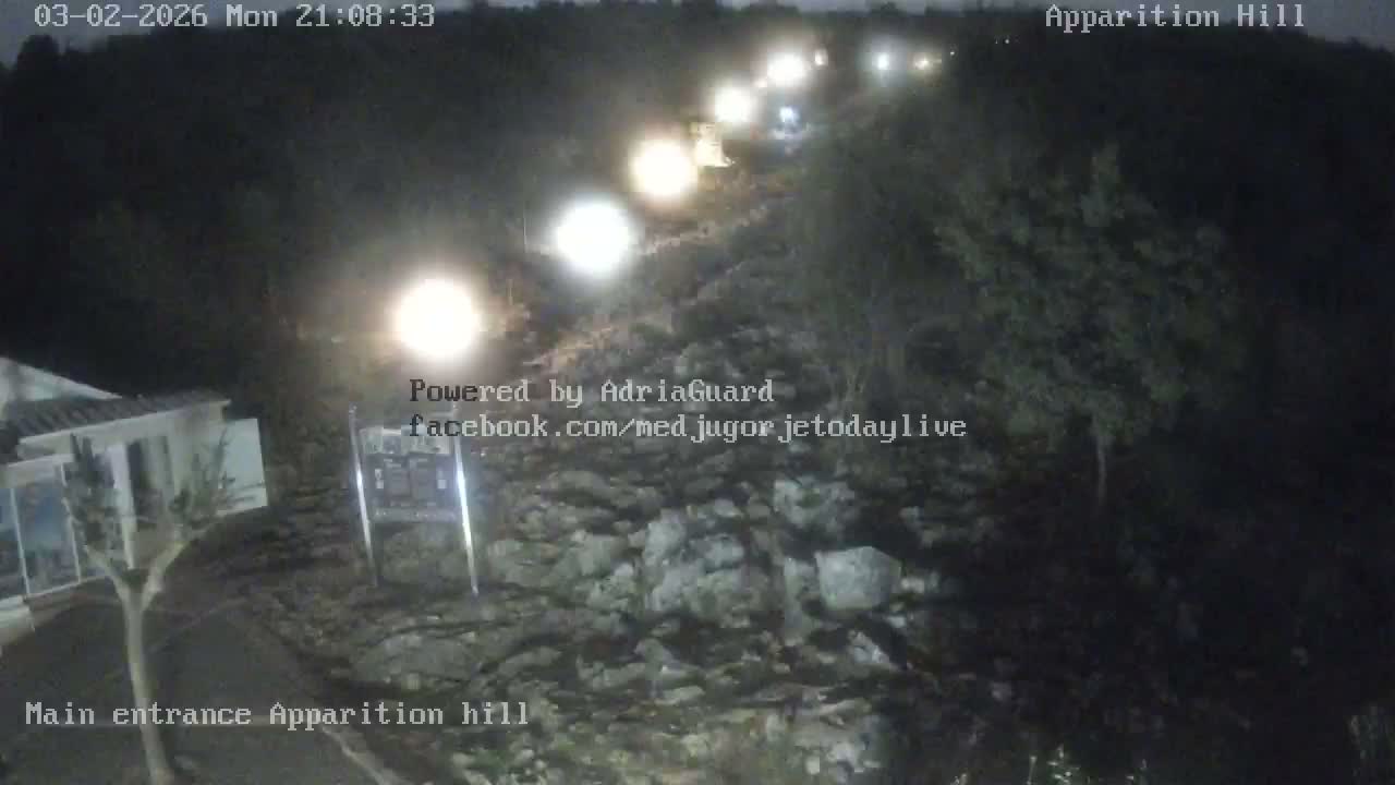 Medjugorje,  Apparition Hill Main Entrance Live Cam - Bijakovici, Citluk, Herzegovina-Neretva, Federation of Bosnia and Herzegovina, Bosnia and Herzegovina