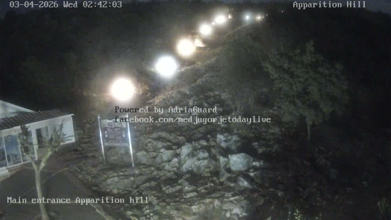 Medjugorje,  Apparition Hill Main Entrance Live Cam - Bijakovici, Citluk, Herzegovina-Neretva, Federation of Bosnia and Herzegovina, Bosnia and Herzegovina