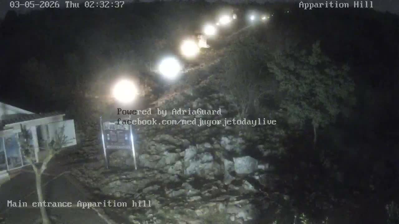 Medjugorje,  Apparition Hill Main Entrance Live Cam - Bijakovici, Citluk, Herzegovina-Neretva, Federation of Bosnia and Herzegovina, Bosnia and Herzegovina