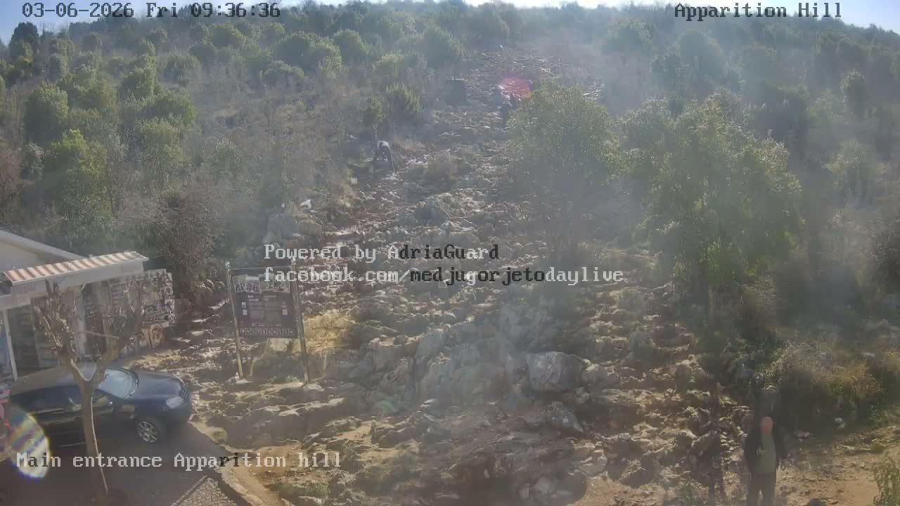 Medjugorje,  Apparition Hill Main Entrance Live Cam - Bijakovici, Citluk, Herzegovina-Neretva, Federation of Bosnia and Herzegovina, Bosnia and Herzegovina