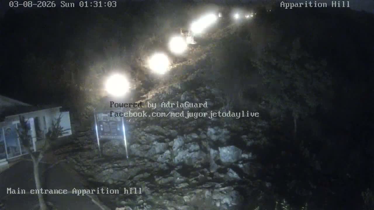 Medjugorje,  Apparition Hill Main Entrance Live Cam - Bijakovici, Citluk, Herzegovina-Neretva, Federation of Bosnia and Herzegovina, Bosnia and Herzegovina