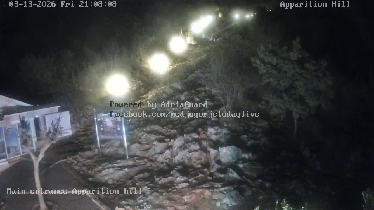 Medjugorje,  Apparition Hill Main Entrance Live Cam - Bijakovici, Citluk, Herzegovina-Neretva, Federation of Bosnia and Herzegovina, Bosnia and Herzegovina
