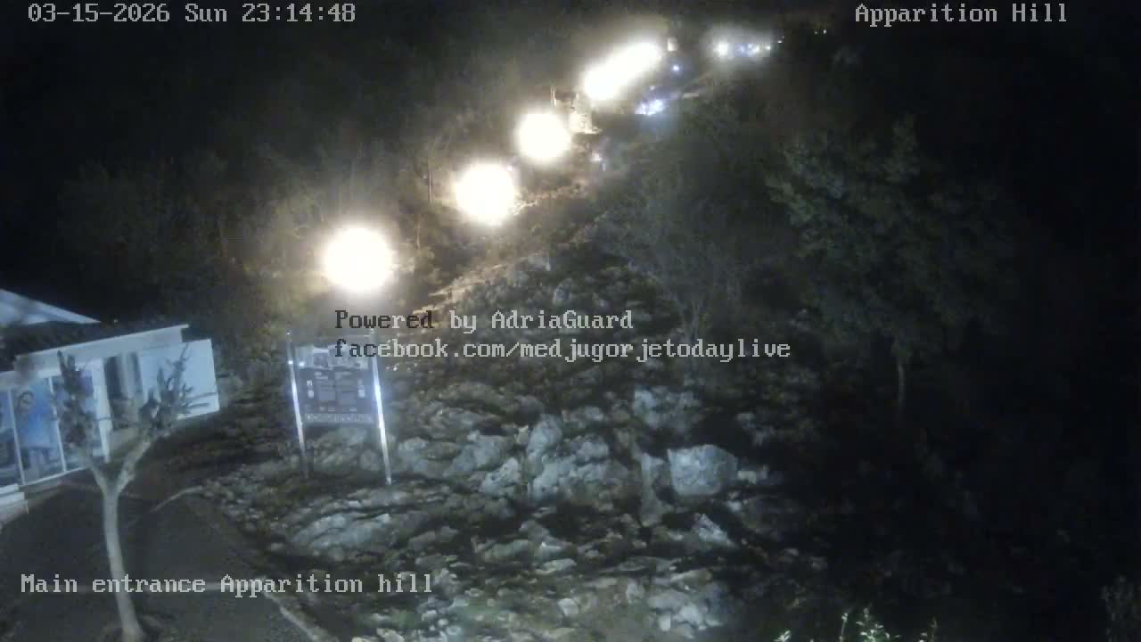 Medjugorje,  Apparition Hill Main Entrance Live Cam - Bijakovici, Citluk, Herzegovina-Neretva, Federation of Bosnia and Herzegovina, Bosnia and Herzegovina