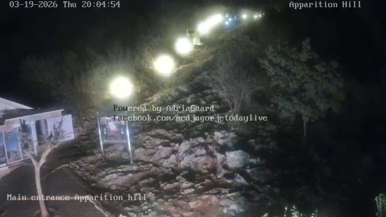 Medjugorje,  Apparition Hill Main Entrance Live Cam - Bijakovici, Citluk, Herzegovina-Neretva, Federation of Bosnia and Herzegovina, Bosnia and Herzegovina