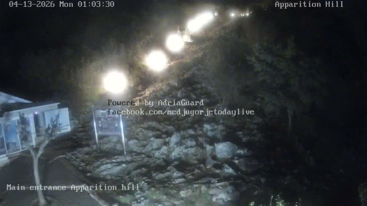 Medjugorje,  Apparition Hill Main Entrance Live Cam - Bijakovici, Citluk, Herzegovina-Neretva, Federation of Bosnia and Herzegovina, Bosnia and Herzegovina