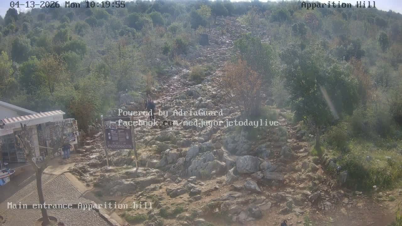 Medjugorje,  Apparition Hill Main Entrance Live Cam - Bijakovici, Citluk, Herzegovina-Neretva, Federation of Bosnia and Herzegovina, Bosnia and Herzegovina