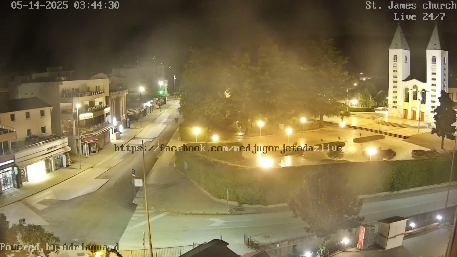 Međugorje,  Church of St. James the Greater (Apostle) Live Cam - Medugorje, Citluk, Herzegovina-Neretva, Federation of Bosnia and Herzegovina, Bosnia and Herzegovina