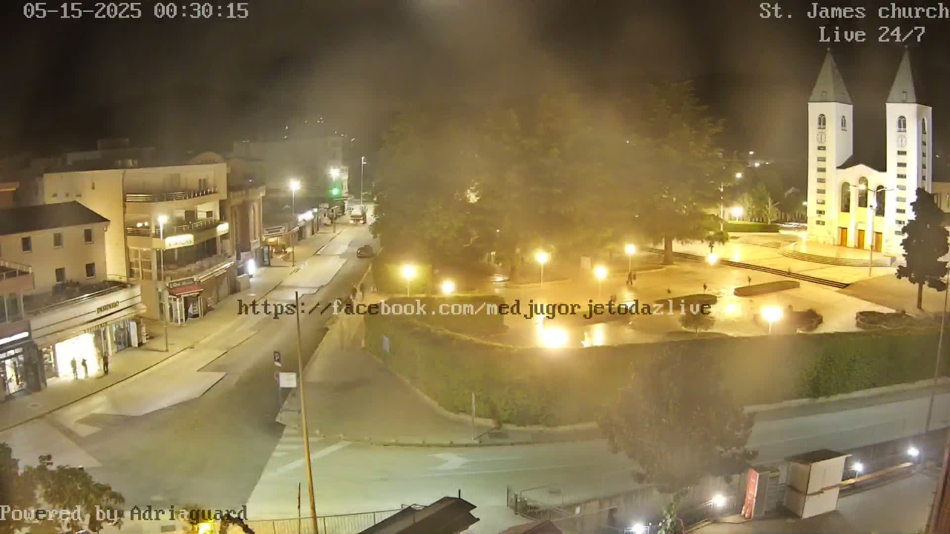 Međugorje,  Church of St. James the Greater (Apostle) Live Cam - Medugorje, Citluk, Herzegovina-Neretva, Federation of Bosnia and Herzegovina, Bosnia and Herzegovina
