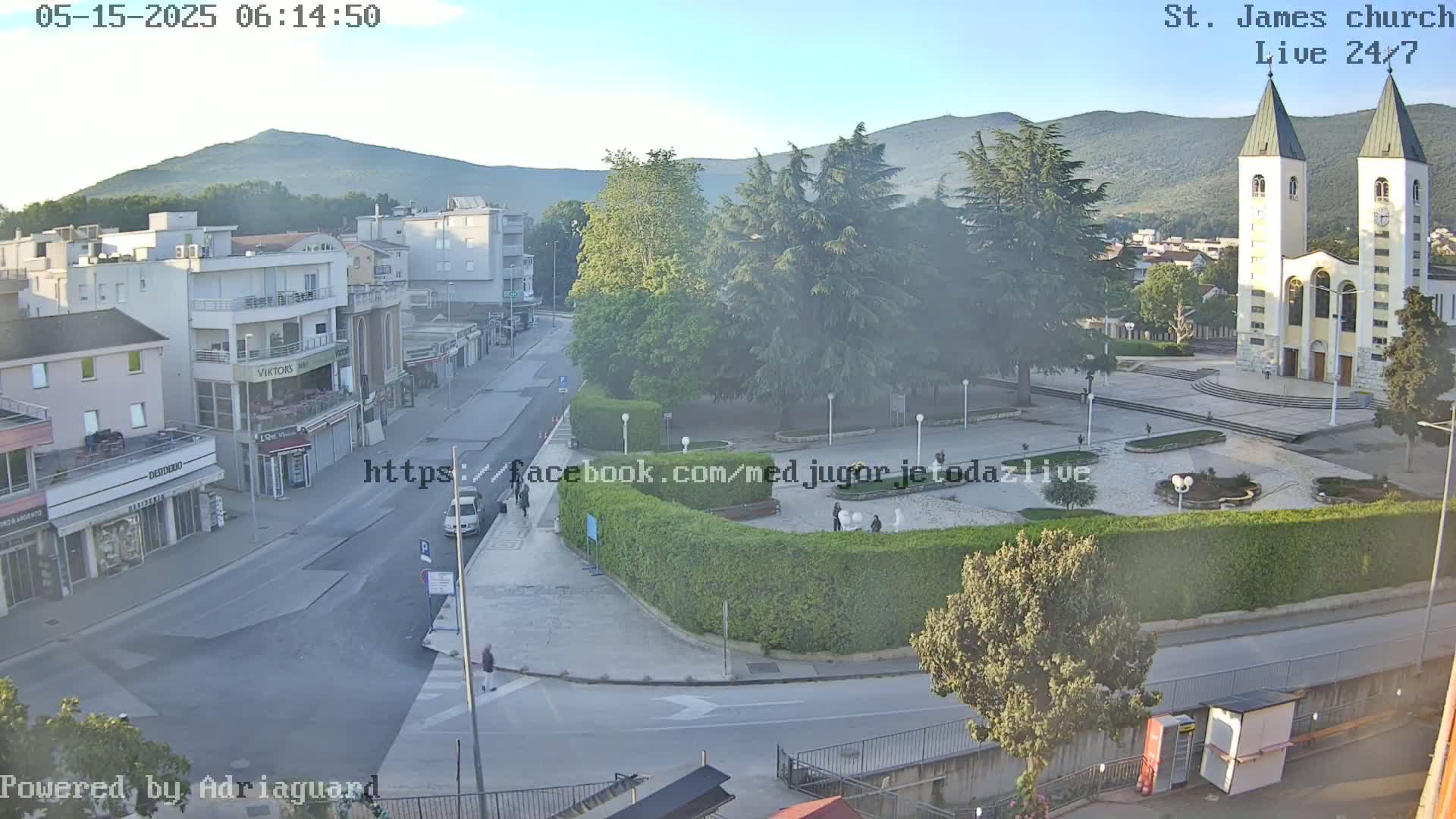 Međugorje,  Church of St. James the Greater (Apostle) Live Cam - Medugorje, Citluk, Herzegovina-Neretva, Federation of Bosnia and Herzegovina, Bosnia and Herzegovina