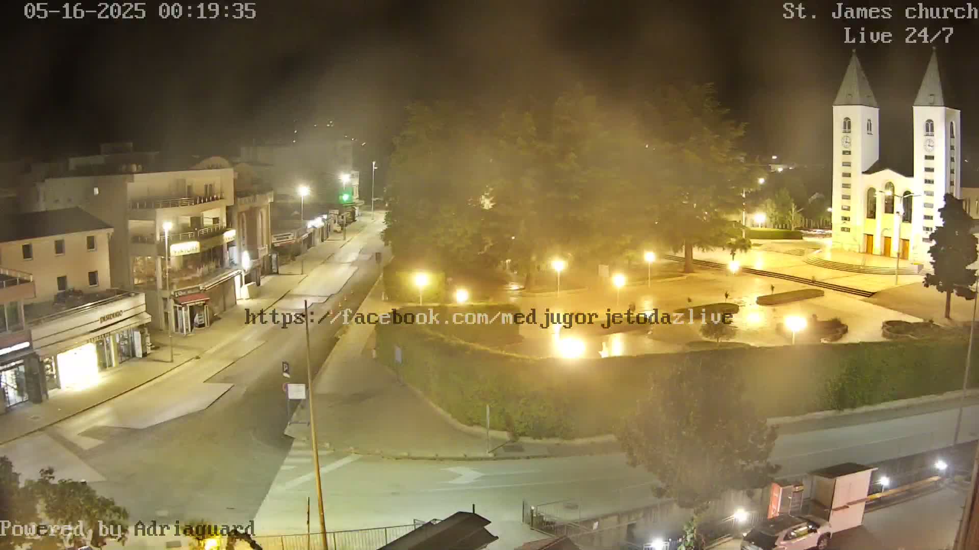 Međugorje,  Church of St. James the Greater (Apostle) Live Cam - Medugorje, Citluk, Herzegovina-Neretva, Federation of Bosnia and Herzegovina, Bosnia and Herzegovina