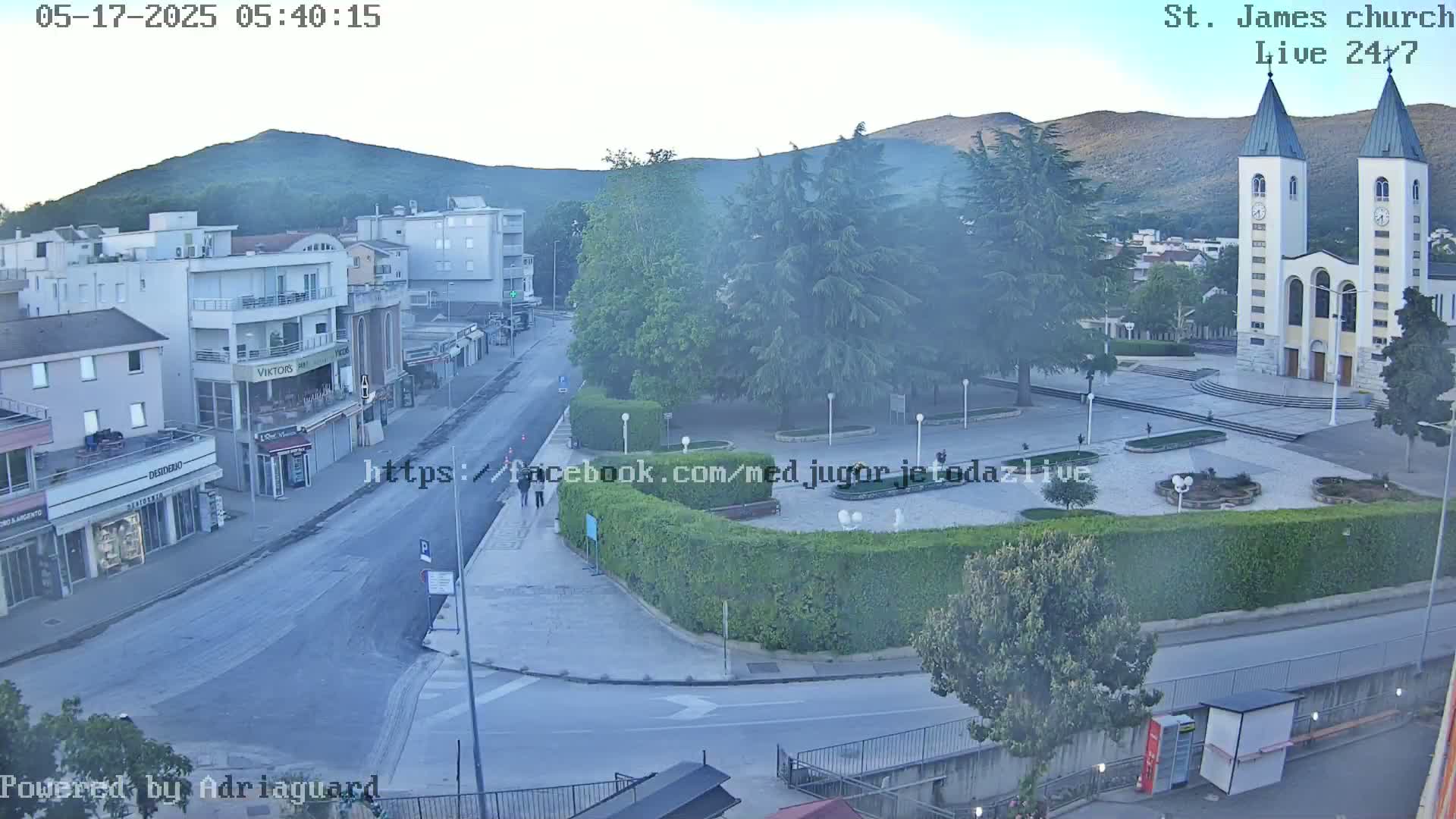 Međugorje,  Church of St. James the Greater (Apostle) Live Cam - Medugorje, Citluk, Herzegovina-Neretva, Federation of Bosnia and Herzegovina, Bosnia and Herzegovina