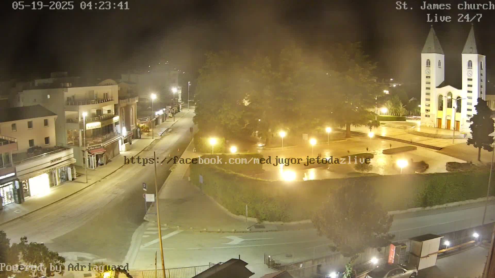 Međugorje,  Church of St. James the Greater (Apostle) Live Cam - Medugorje, Citluk, Herzegovina-Neretva, Federation of Bosnia and Herzegovina, Bosnia and Herzegovina