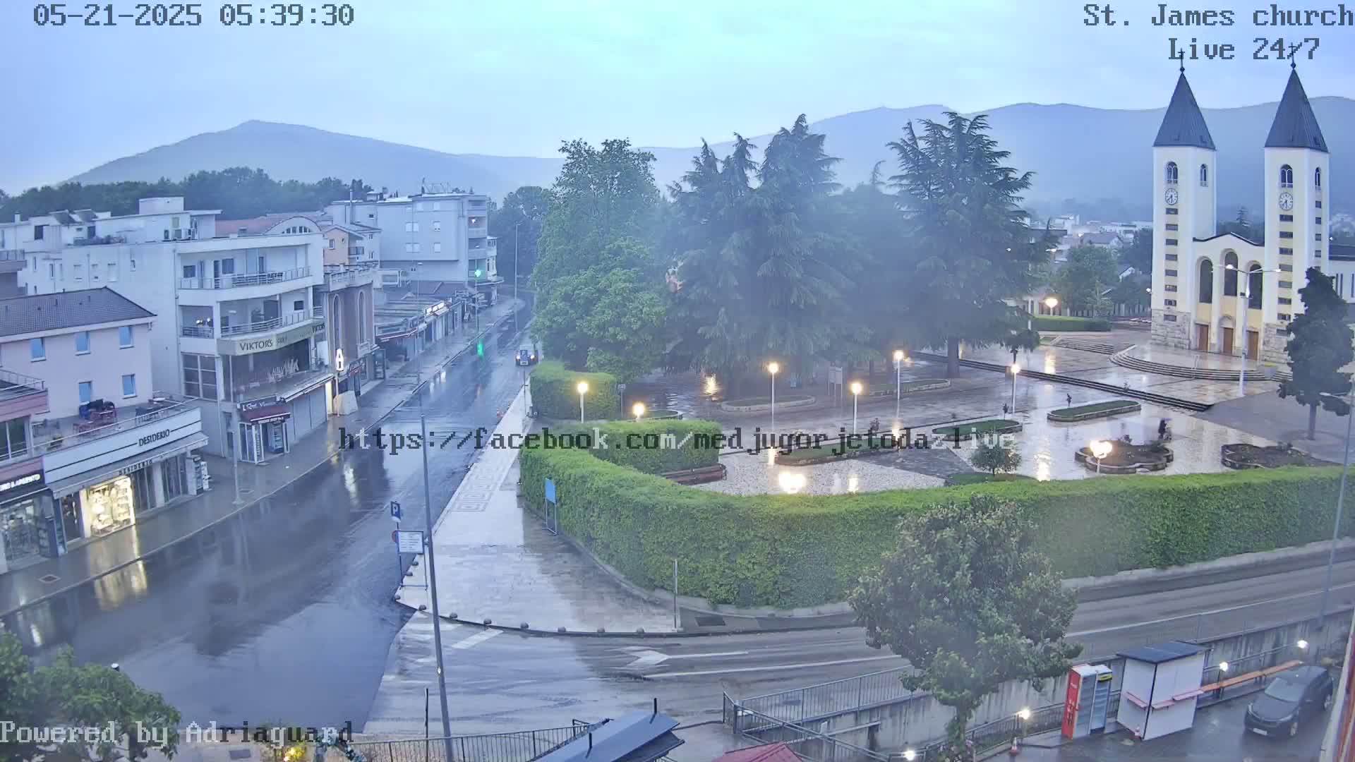 Međugorje,  Church of St. James the Greater (Apostle) Live Cam - Medugorje, Citluk, Herzegovina-Neretva, Federation of Bosnia and Herzegovina, Bosnia and Herzegovina