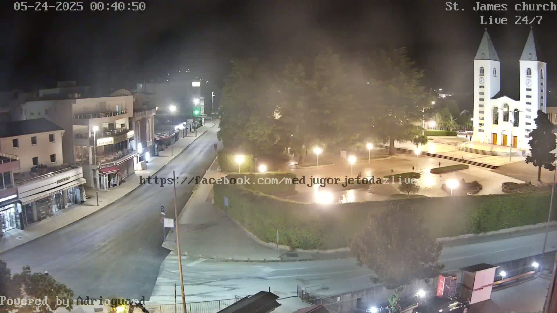 Međugorje,  Church of St. James the Greater (Apostle) Live Cam - Medugorje, Citluk, Herzegovina-Neretva, Federation of Bosnia and Herzegovina, Bosnia and Herzegovina