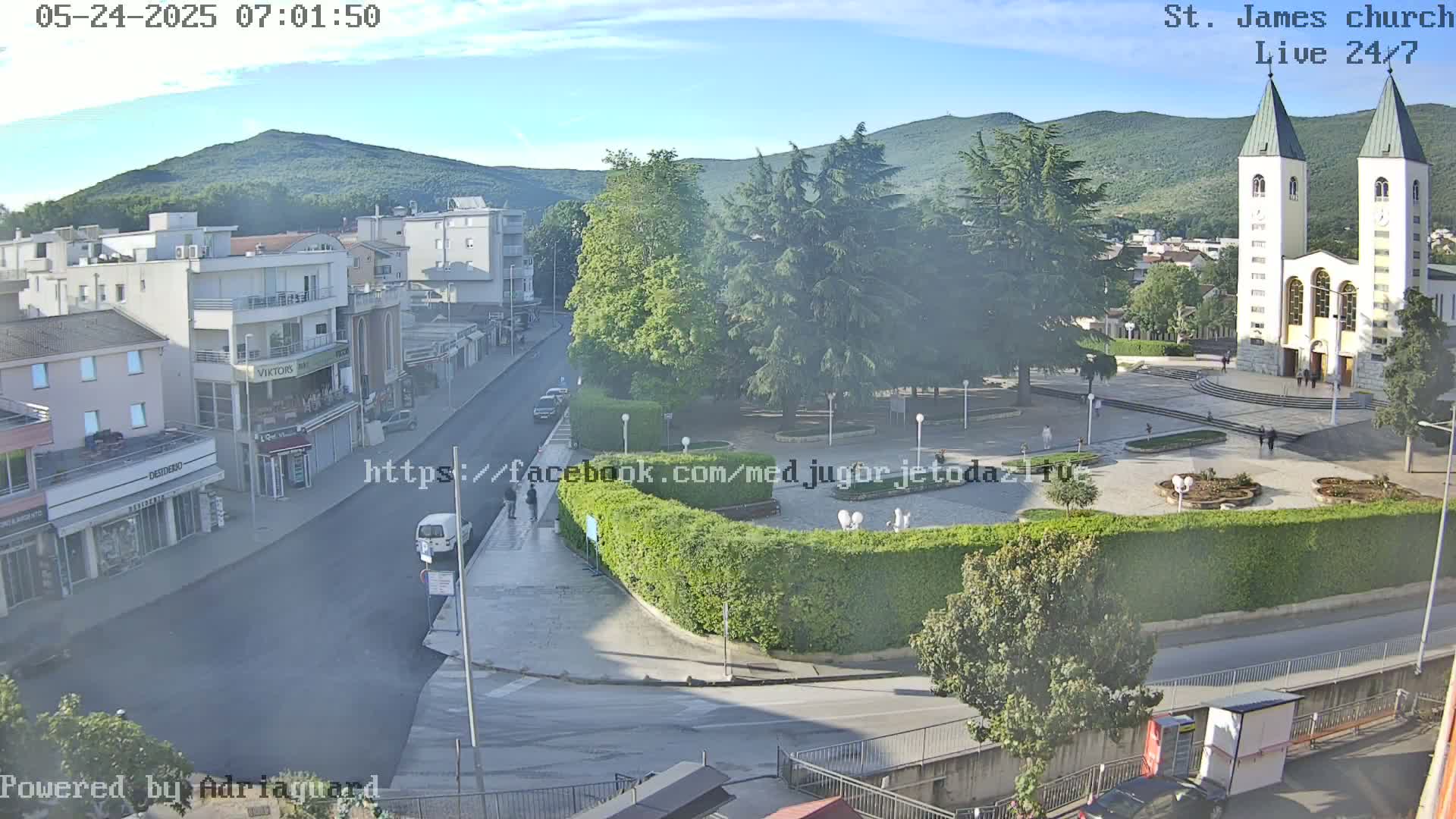 Međugorje,  Church of St. James the Greater (Apostle) Live Cam - Medugorje, Citluk, Herzegovina-Neretva, Federation of Bosnia and Herzegovina, Bosnia and Herzegovina