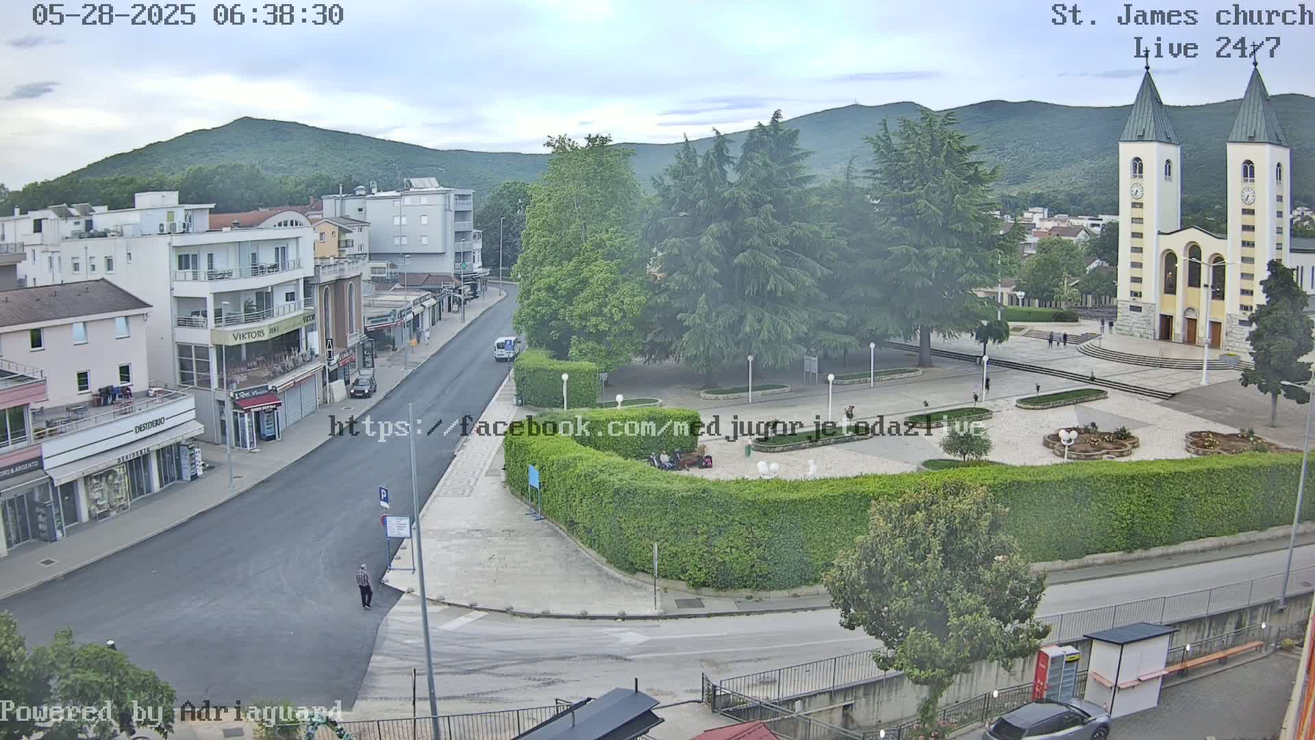 Međugorje,  Church of St. James the Greater (Apostle) Live Cam - Medugorje, Citluk, Herzegovina-Neretva, Federation of Bosnia and Herzegovina, Bosnia and Herzegovina