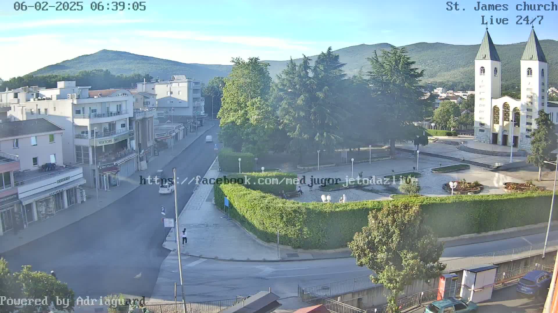 Međugorje,  Church of St. James the Greater (Apostle) Live Cam - Medugorje, Citluk, Herzegovina-Neretva, Federation of Bosnia and Herzegovina, Bosnia and Herzegovina