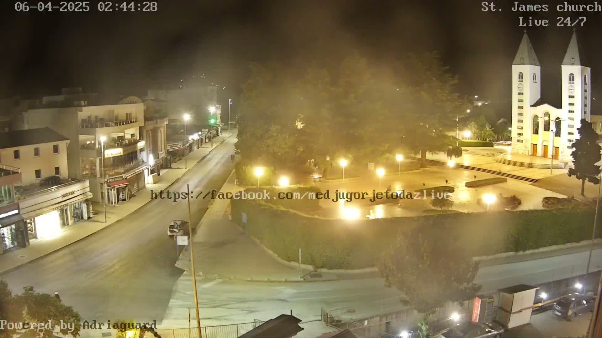 Međugorje,  Church of St. James the Greater (Apostle) Live Cam - Medugorje, Citluk, Herzegovina-Neretva, Federation of Bosnia and Herzegovina, Bosnia and Herzegovina