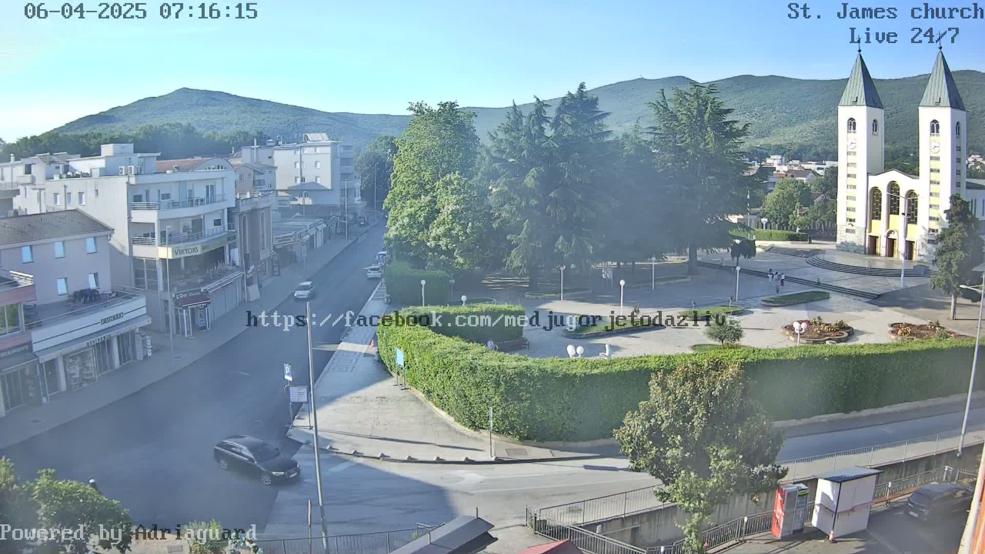 Međugorje,  Church of St. James the Greater (Apostle) Live Cam - Medugorje, Citluk, Herzegovina-Neretva, Federation of Bosnia and Herzegovina, Bosnia and Herzegovina