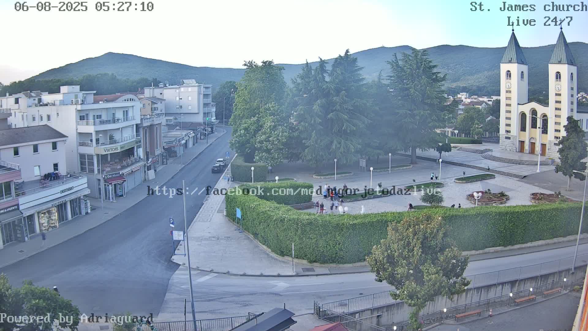 Međugorje,  Church of St. James the Greater (Apostle) Live Cam - Medugorje, Citluk, Herzegovina-Neretva, Federation of Bosnia and Herzegovina, Bosnia and Herzegovina