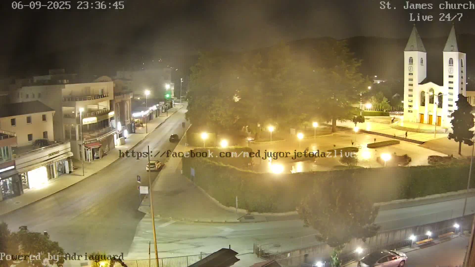 Međugorje,  Church of St. James the Greater (Apostle) Live Cam - Medugorje, Citluk, Herzegovina-Neretva, Federation of Bosnia and Herzegovina, Bosnia and Herzegovina