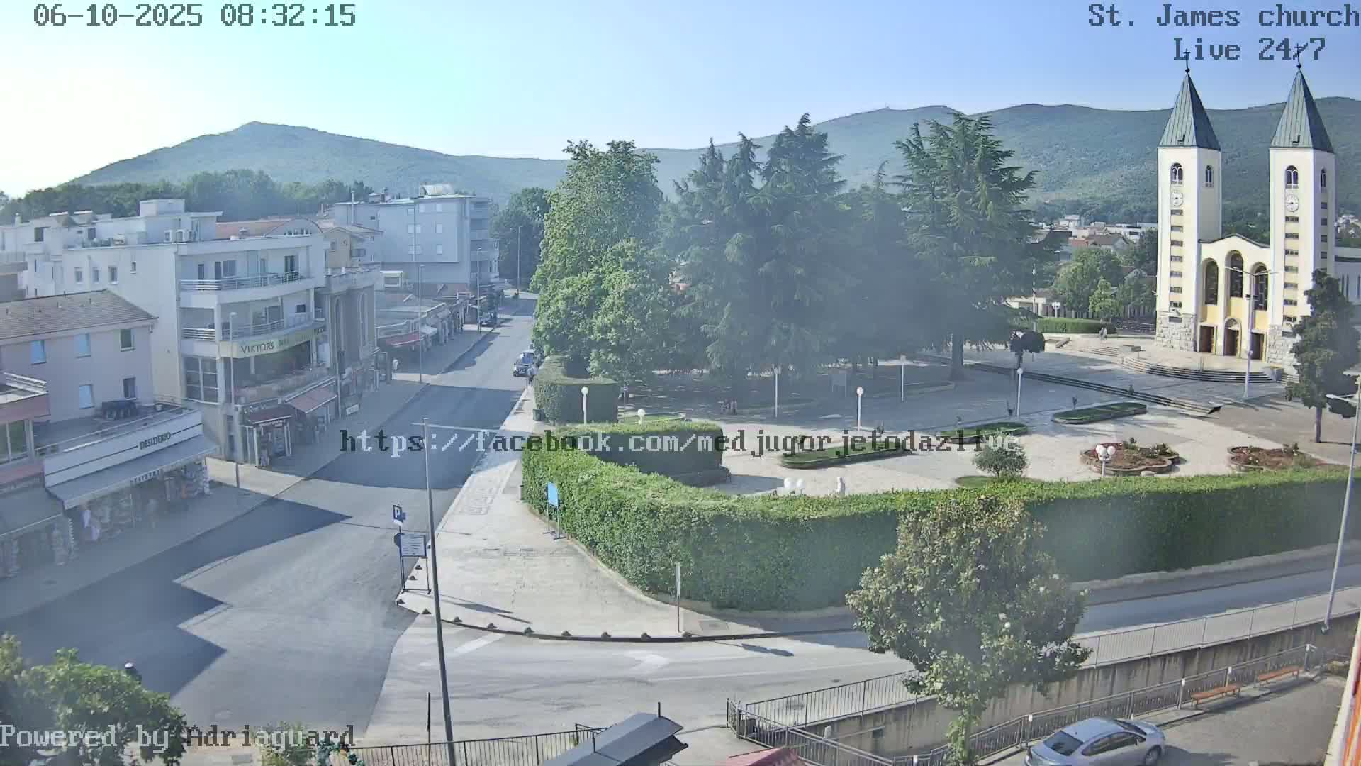 Međugorje,  Church of St. James the Greater (Apostle) Live Cam - Medugorje, Citluk, Herzegovina-Neretva, Federation of Bosnia and Herzegovina, Bosnia and Herzegovina