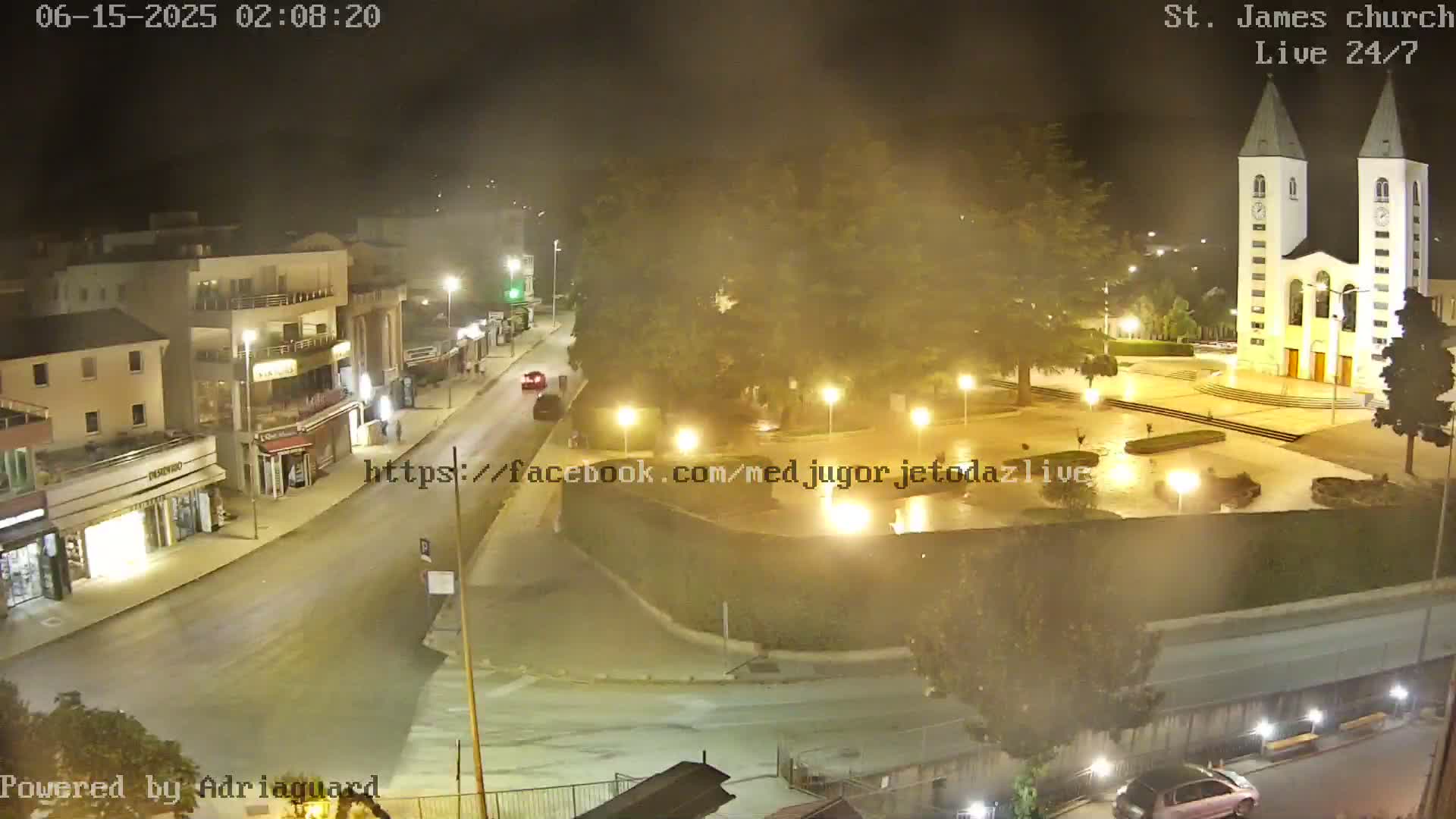Međugorje,  Church of St. James the Greater (Apostle) Live Cam - Medugorje, Citluk, Herzegovina-Neretva, Federation of Bosnia and Herzegovina, Bosnia and Herzegovina